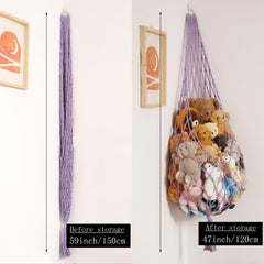 Amdermi hammock with colorful clips for photos and small plush display.