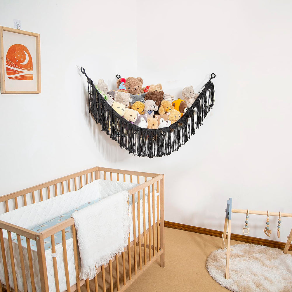 Amdermi wall decor hammock for toy organizer adds cozy charm and organized space.