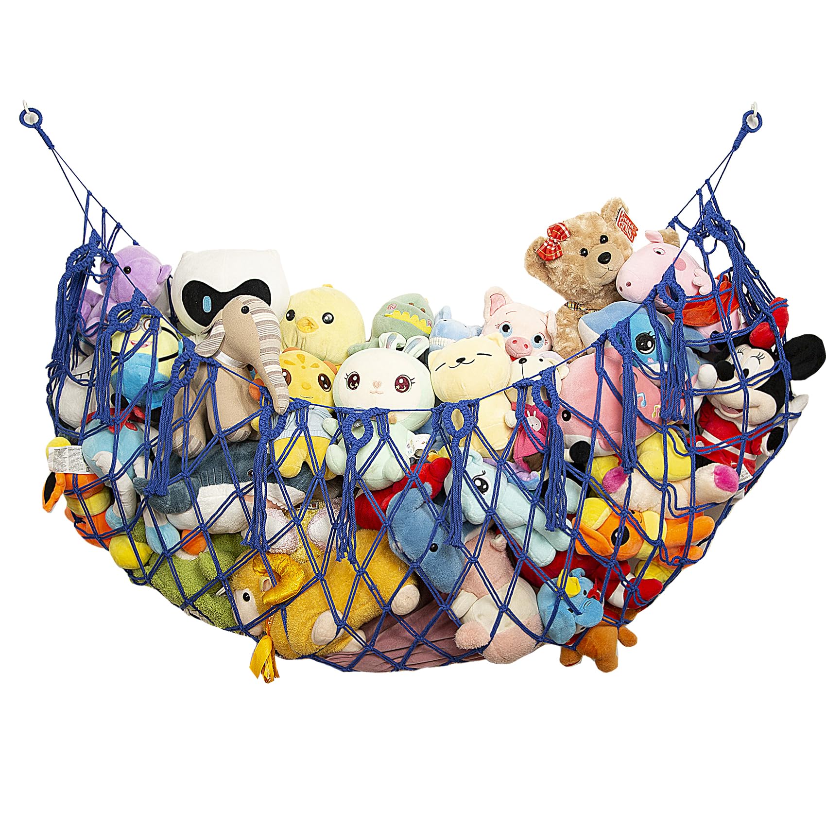 Amdermi wall-mounted hammock display saves floor space for stuffed toys