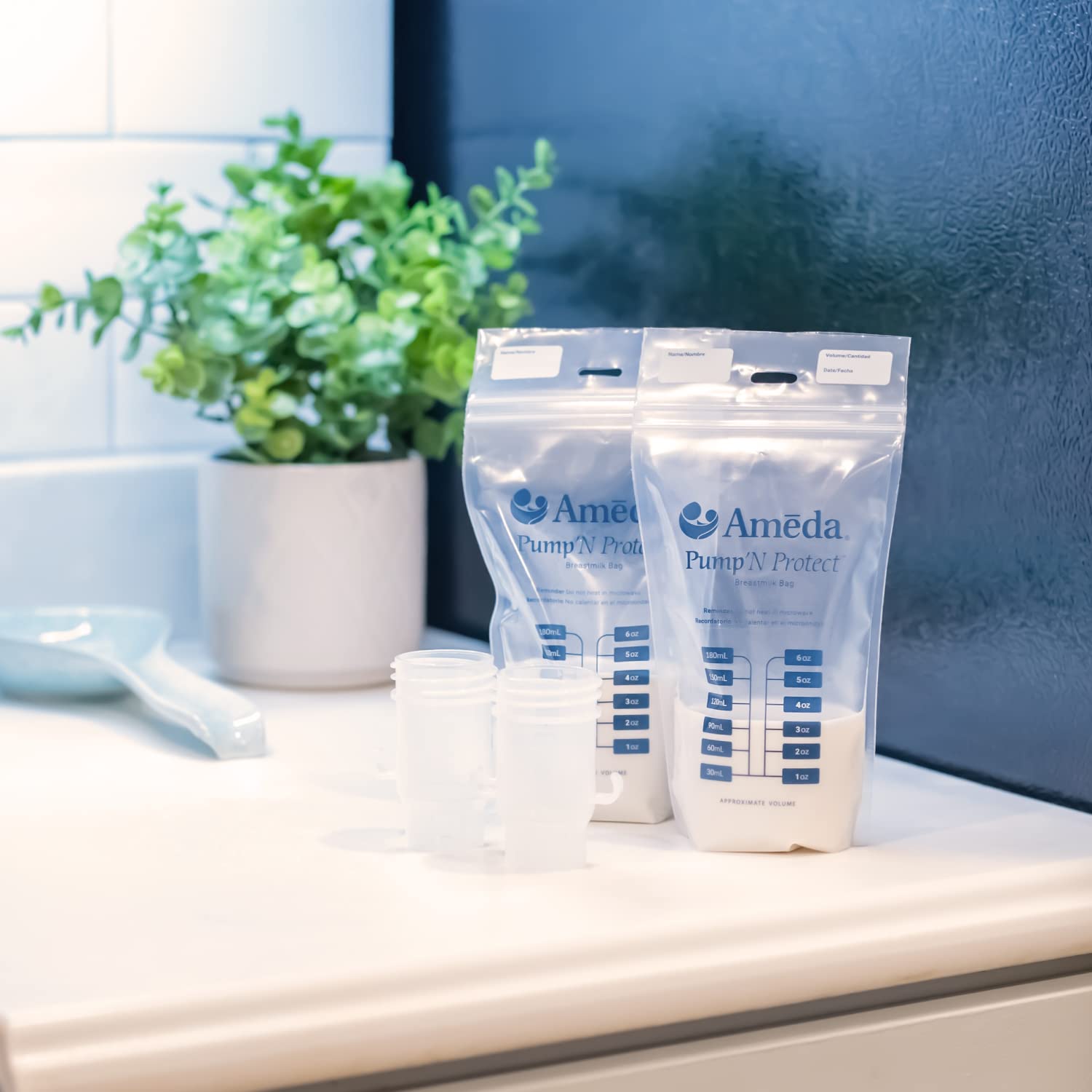 Easy to use Ameda adapters for direct to bag workflow during busy days.