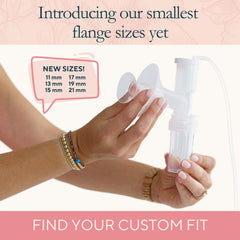 Ameda flange insert 15mm shown in packaging two-count for easy replacement.