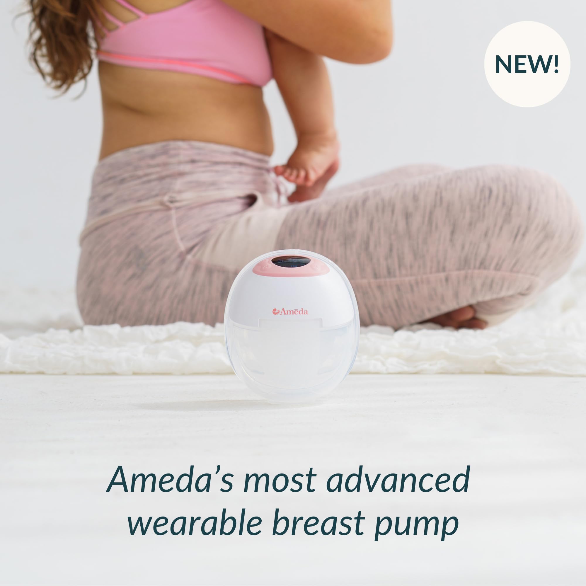 Ameda GLO wearable pump on the go enabling hands-free pumping