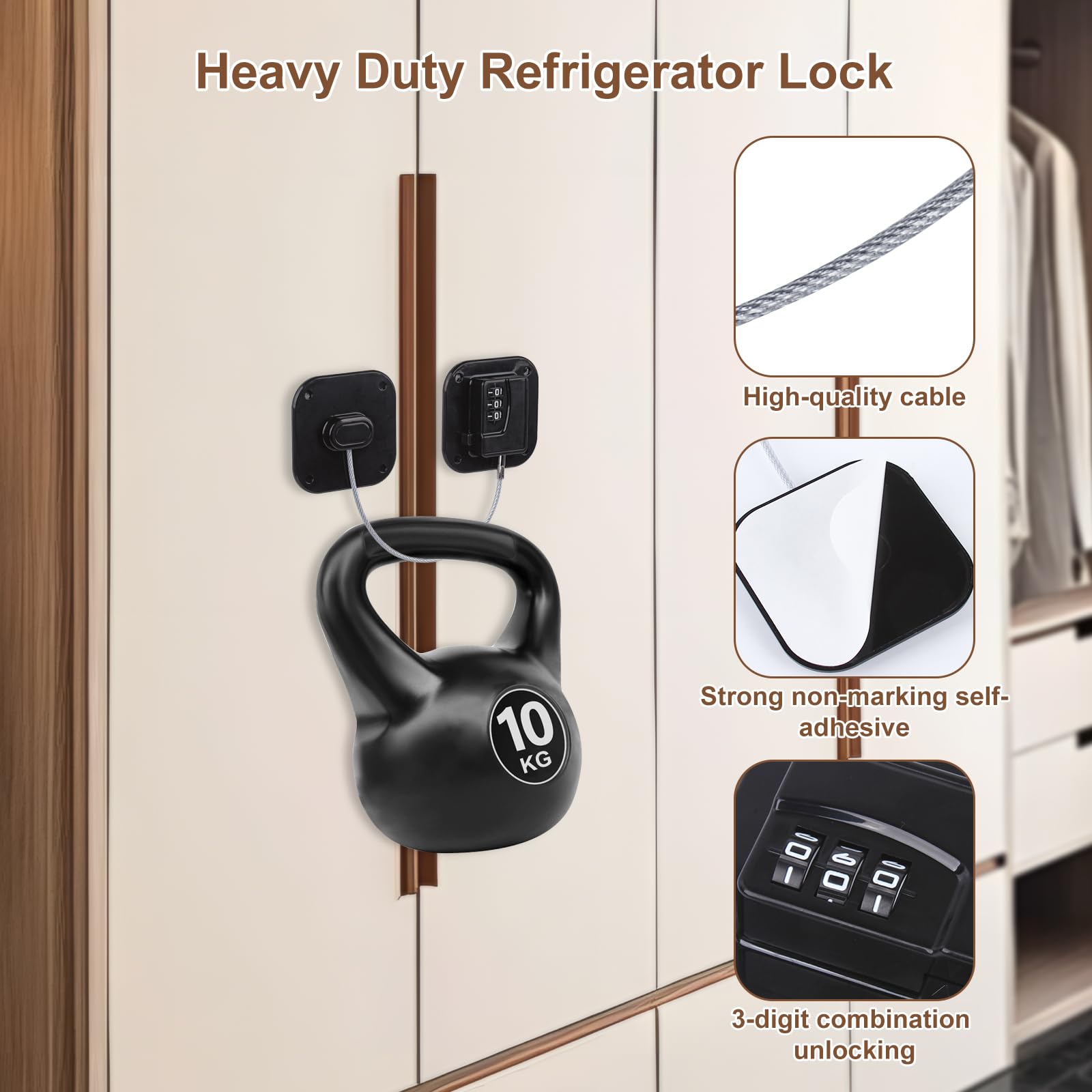 AMEITECH fridge locks adhesive stickers for quick installation