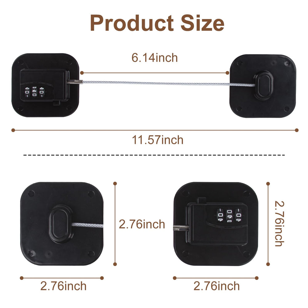 AMEITECH fridge locks durable steel wire construction for daily use