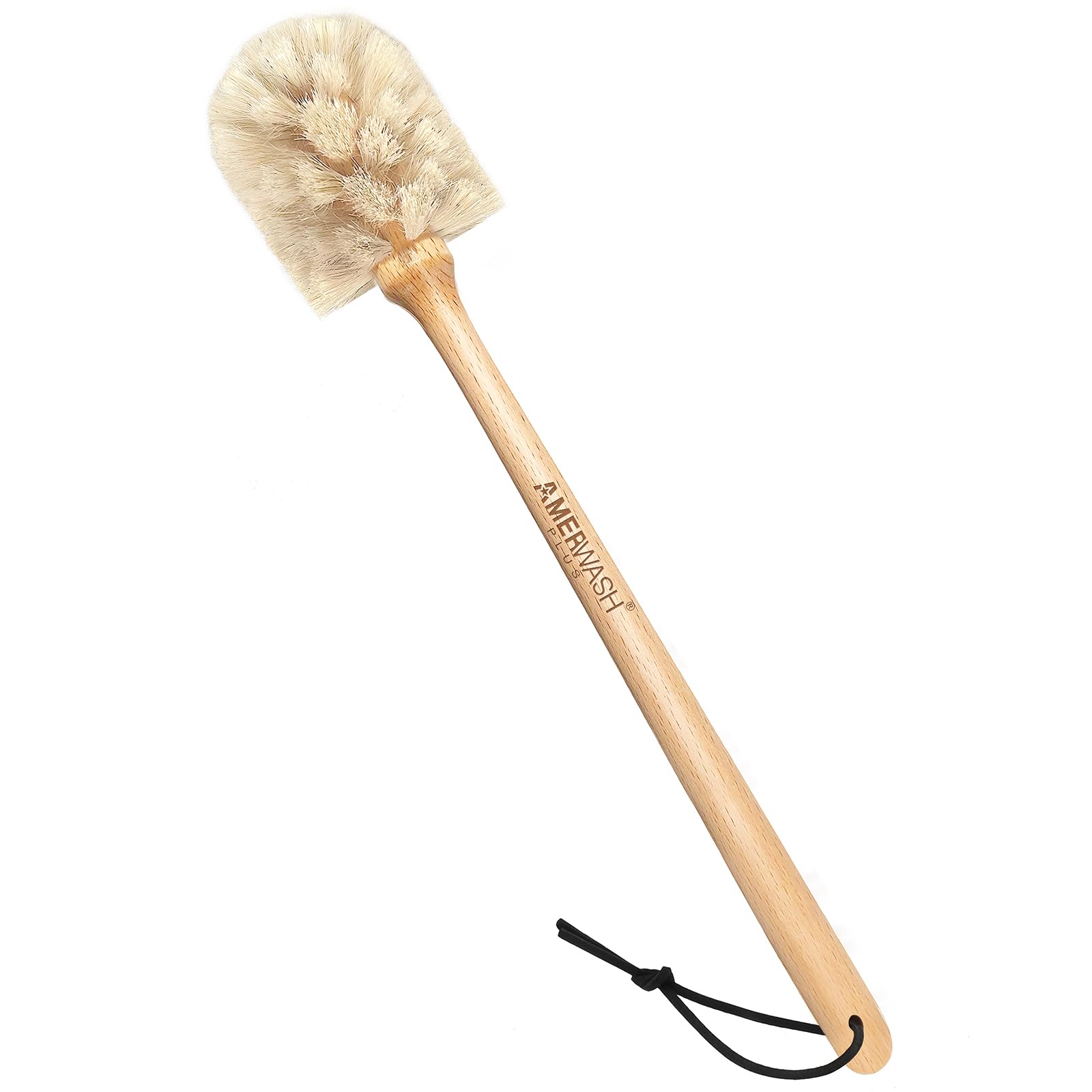 AMERWASH PLUS bottle brush with long handle reaches tall containers for easier cleaning.