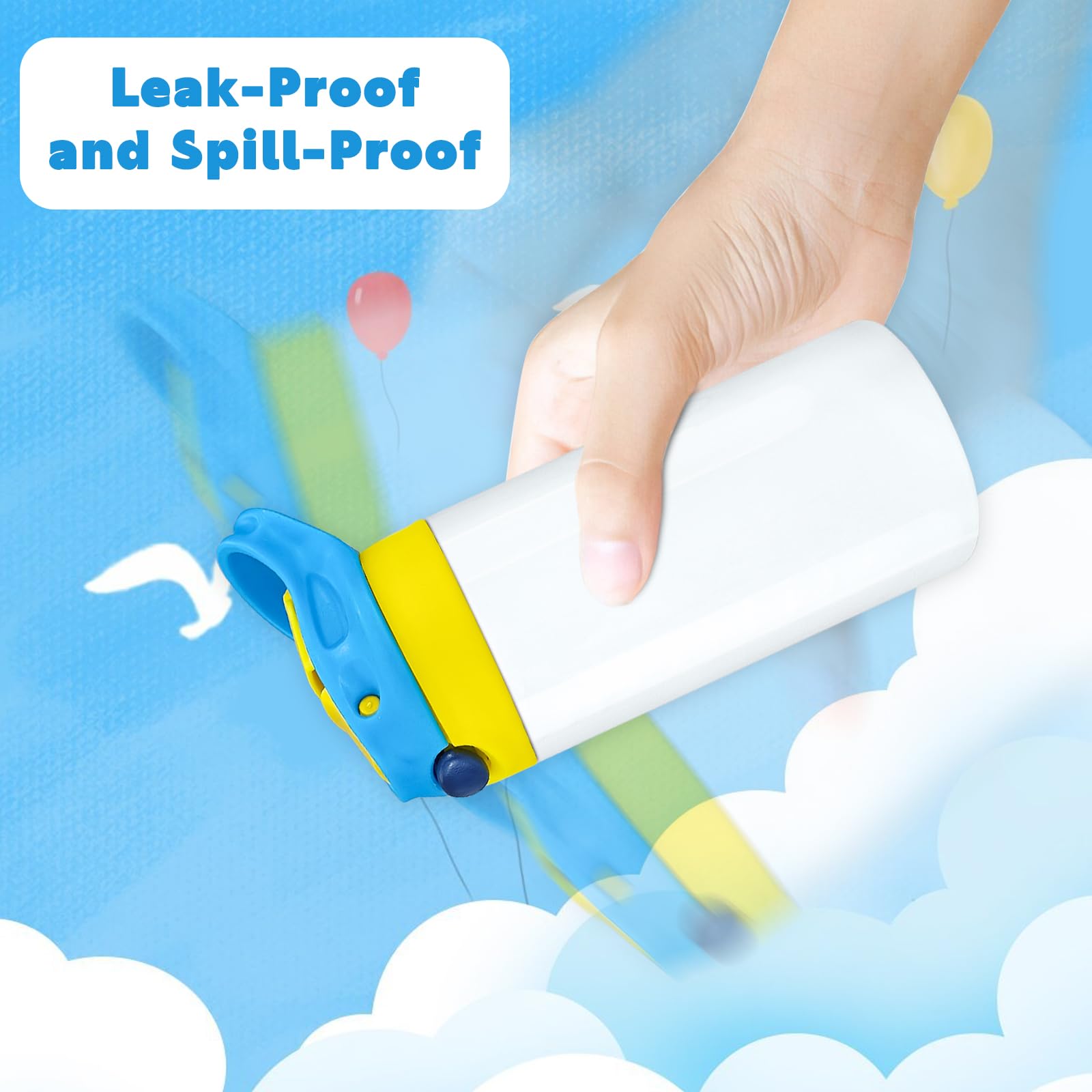 Amgkonp blue lid with soft silicone nozzle prevents drips and leaks