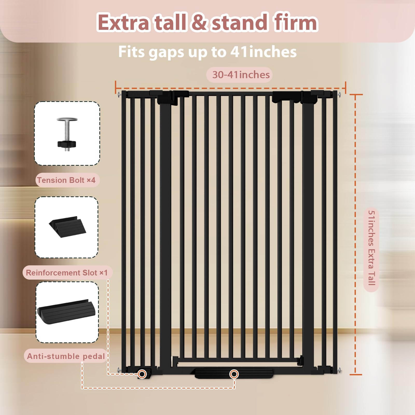 Amibud adjustable extensions tailor fit for narrow doorways and wide hallways