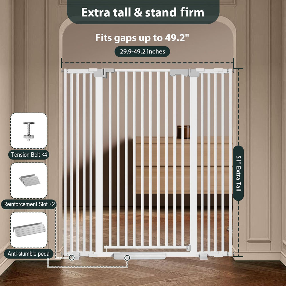 Amibud gate used in doorway or hallway to separate pets in a home.