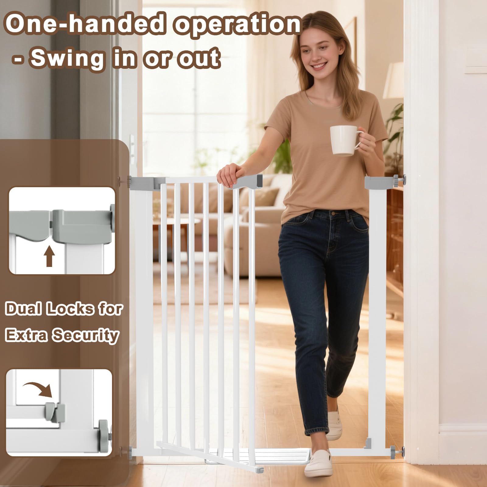 Amibud heavy-duty metal gate emphasizes durable pet safety