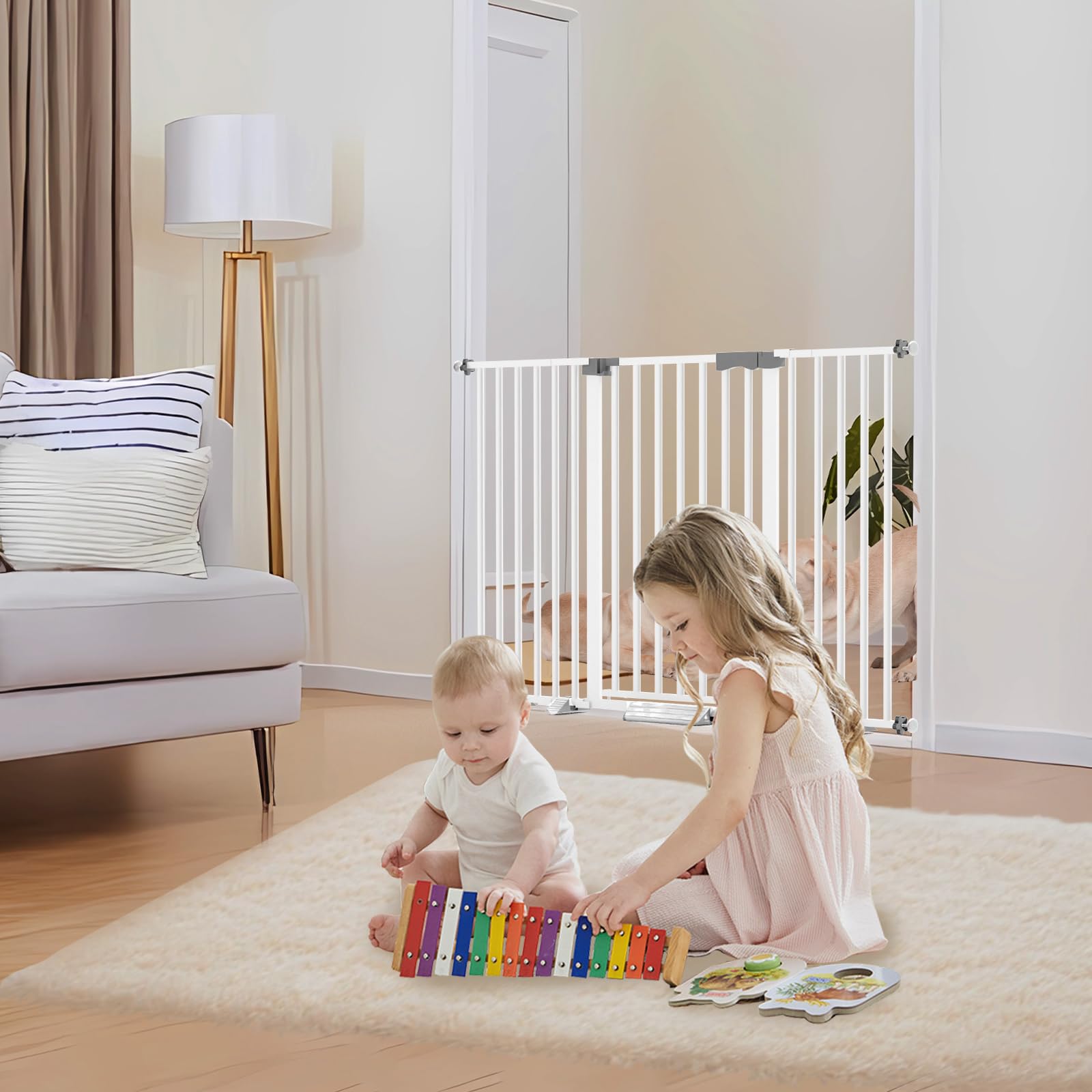 Amibud indoor stair and hallway gate deployed for flexible safety