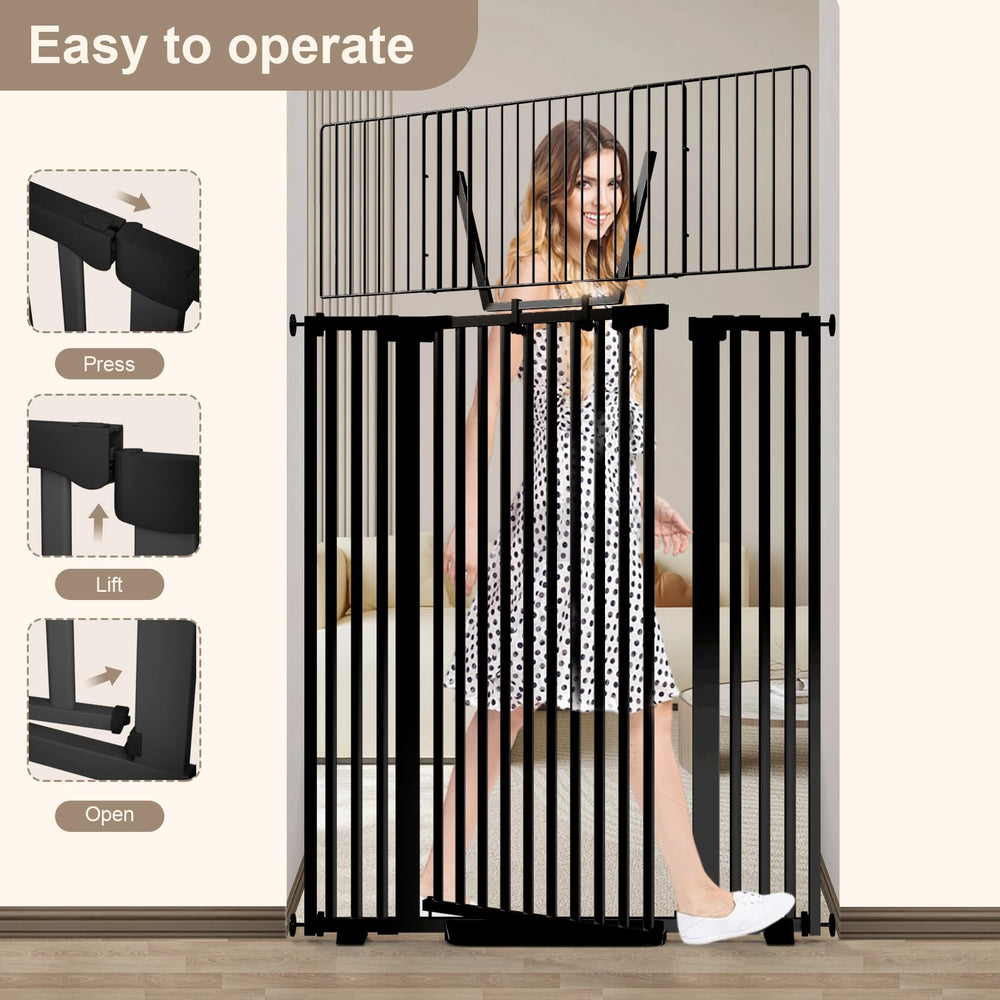 Amibud stainless steel durable construction emphasizes a sturdy, long-lasting gate.