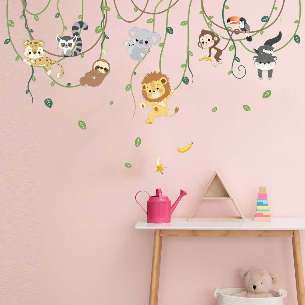 Amimagen Monkey wall decal climbing trees sparks curiosity in kids' rooms