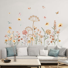 Amimagen boho-flower-wall-stickers assembly scene for easy peel-and-stick setup in a child's room.