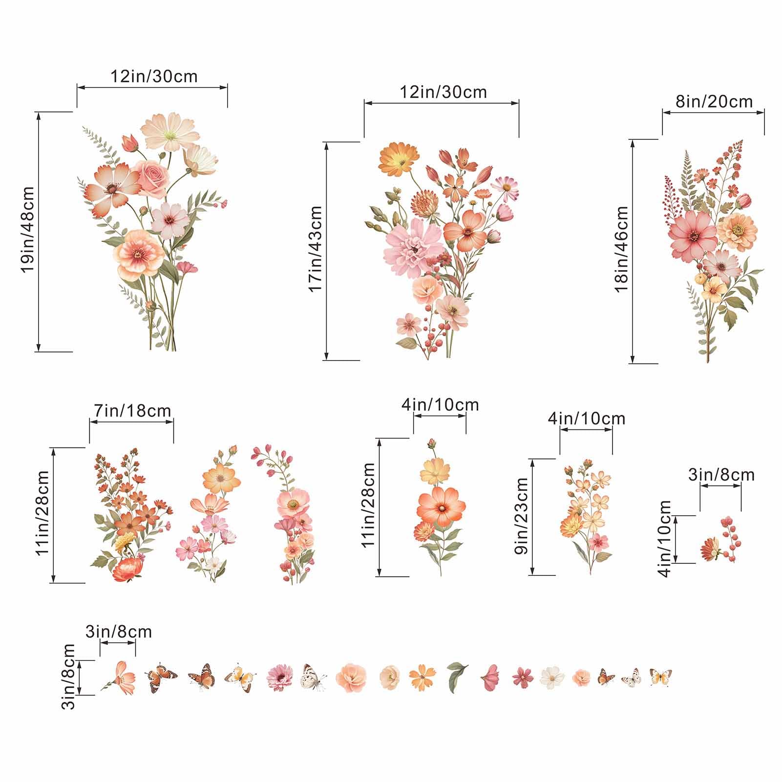 Amimagen boho-flower-wall-stickers removable surface friendly, leaving no residue after removal.