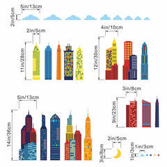 Amimagen cityscape stickers for classrooms inspiring visual interest and organization.