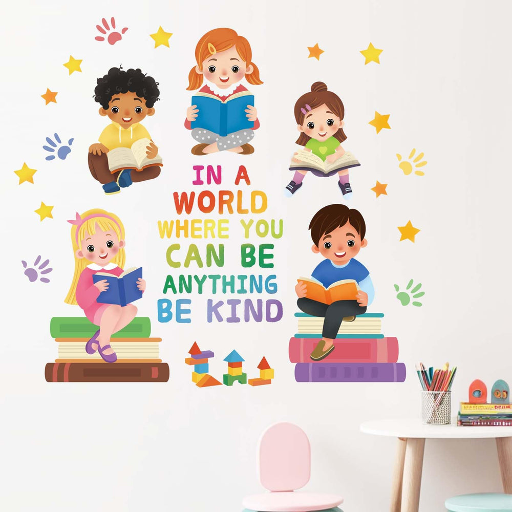 Amimagen classroom wall stickers brighten learning spaces with dynamic quotes.