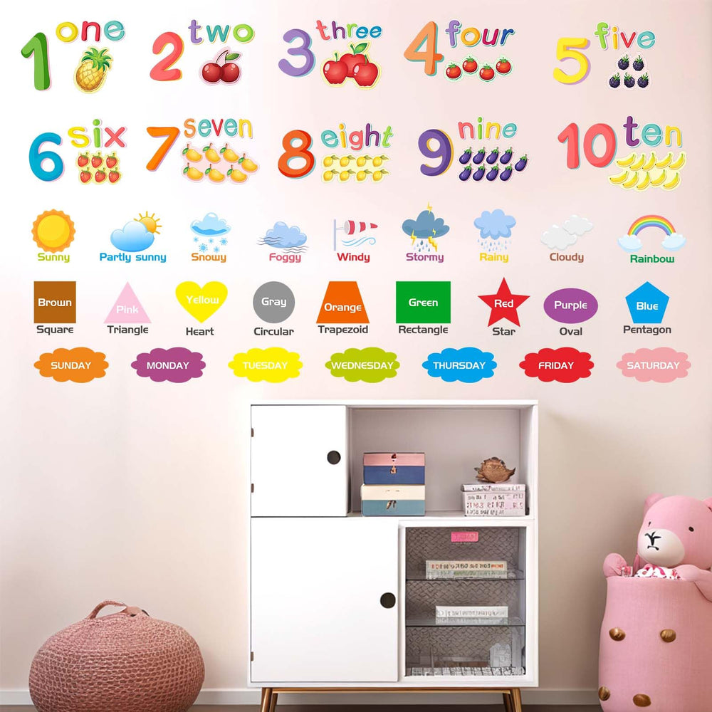 Amimagen colorful learning wall stickers for kids rooms and play areas