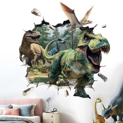 Amimagen dinosaur wall stickers close-up of palm leaves for safe nursery decor.