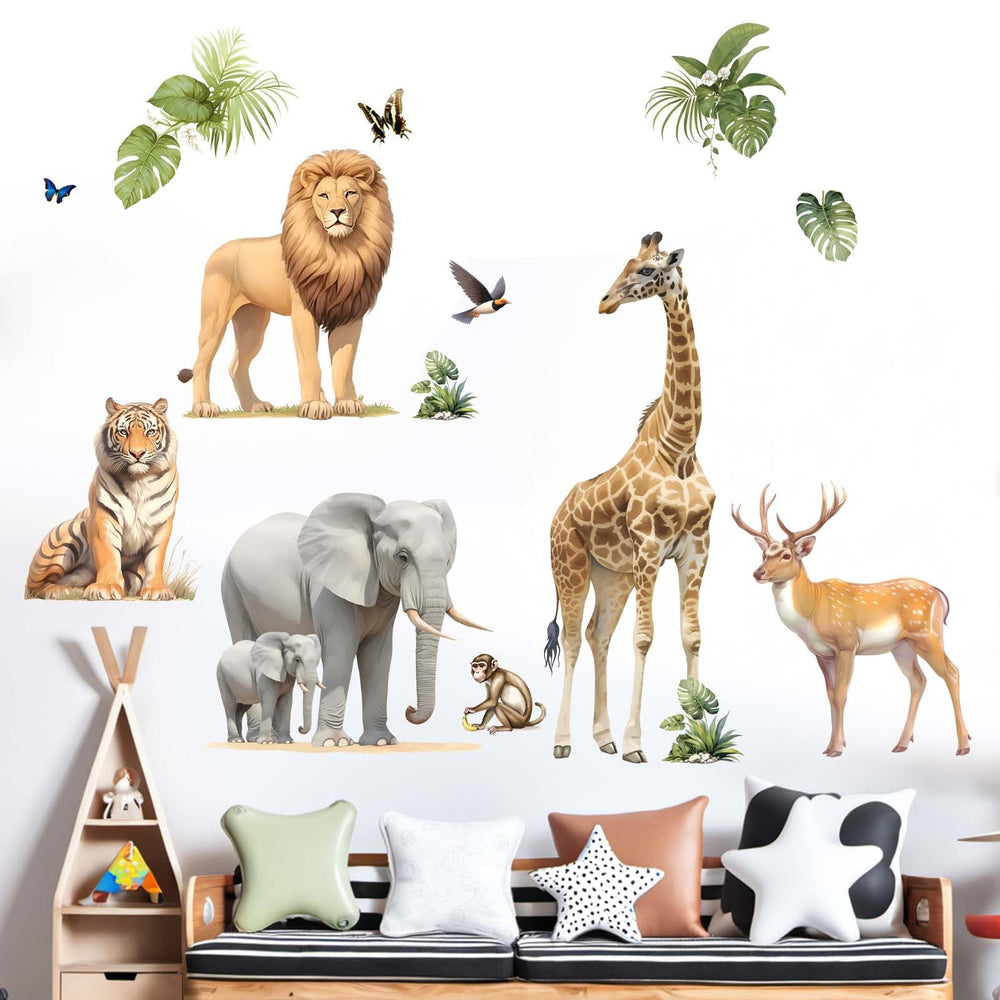Amimagen elephant and friends wall sticker durable, waterproof wall art.