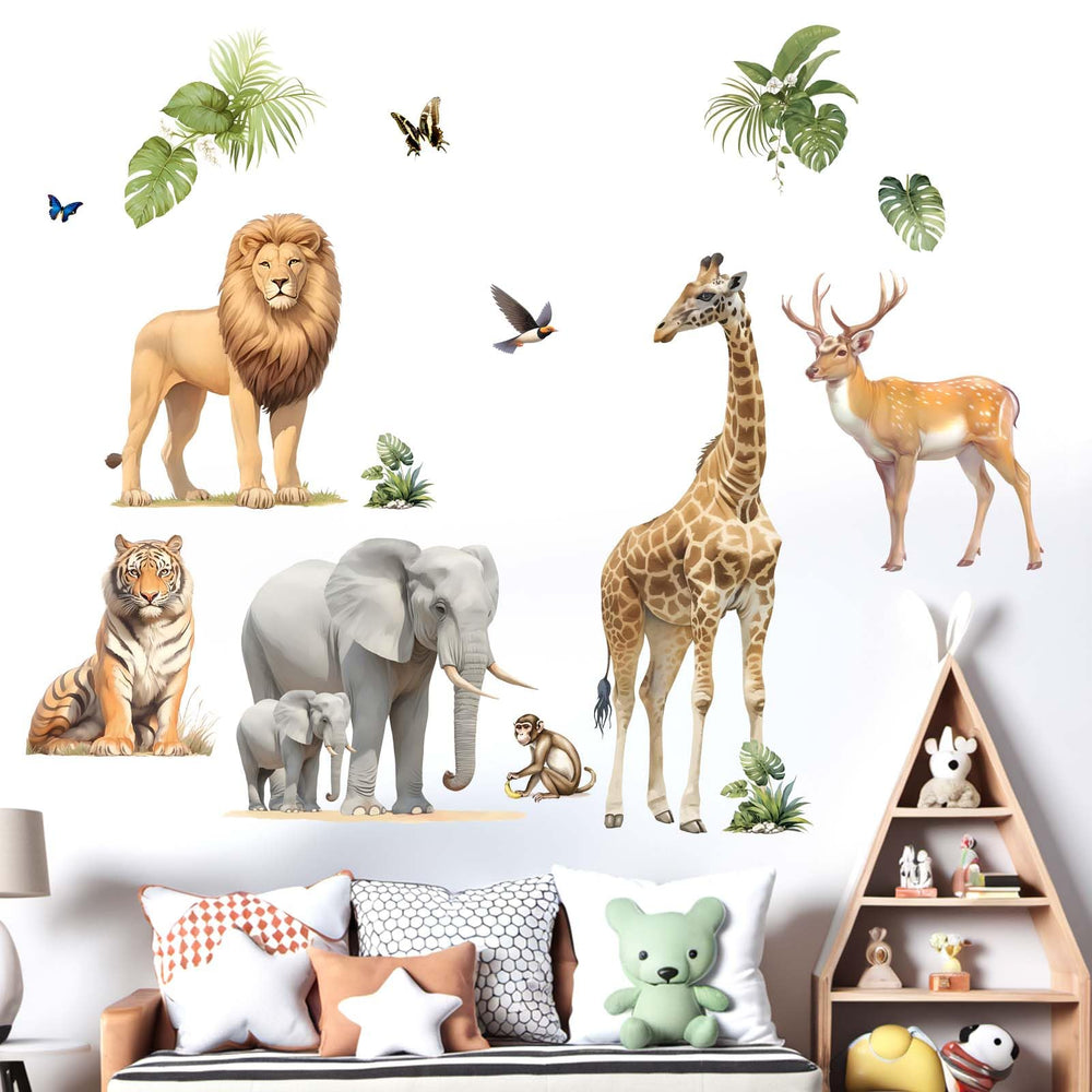 Amimagen monkey safari wall sticker promotes imaginative play and learning.
