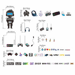 Amimagen Gamer boys bedroom decor sticker set enhances themed space