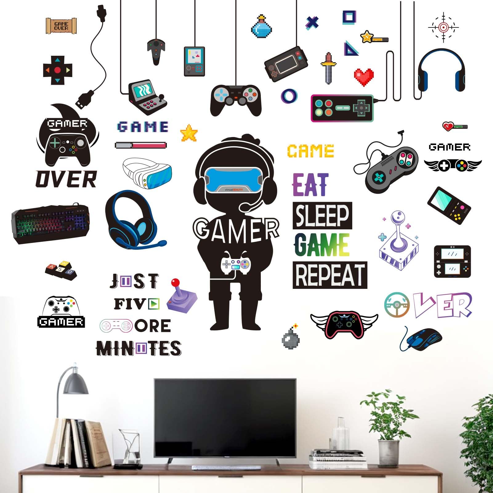 Amimagen joystick decal adds arcade vibe to playroom walls