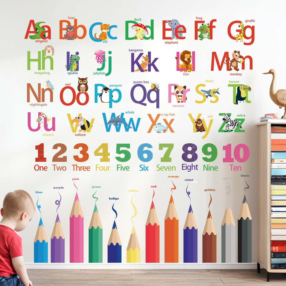 Amimagen alphabet wall stickers in classroom setup ready-to-use decor for study environments