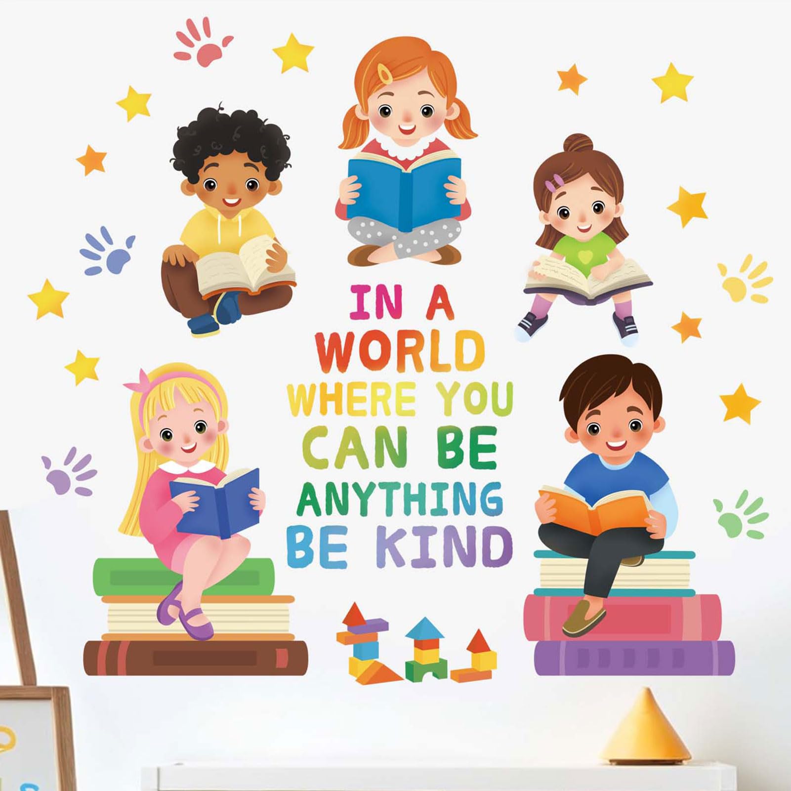 Amimagen Kids Equality wall stickers pack boosts classroom motivation with inspirational quotes.