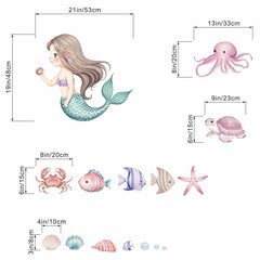 Amimagen mermaid wall stickers waterproof, residue-free for kid-friendly walls.