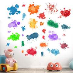 Amimagen paint-splatter wall sticker colorful kids room for creative decor
