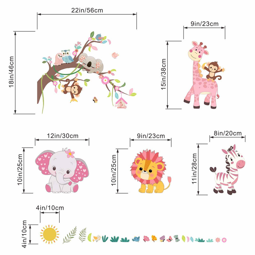 Amimagen Pink Forest monkey wall decal sparks curious play and color
