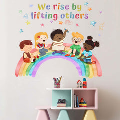 Amimagen rainbow wall decals add bright color to rooms and classrooms