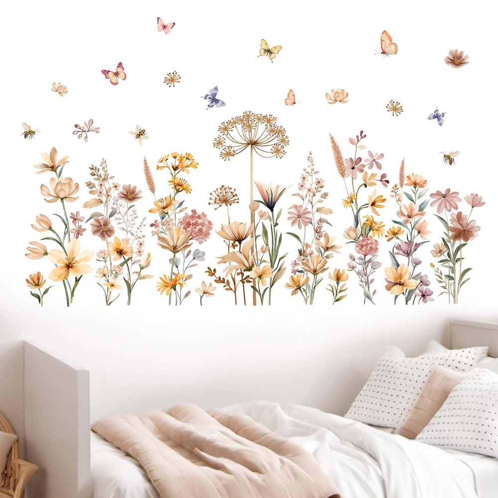 Amimagen removable floral wall decals offer simple updates without wall damage.