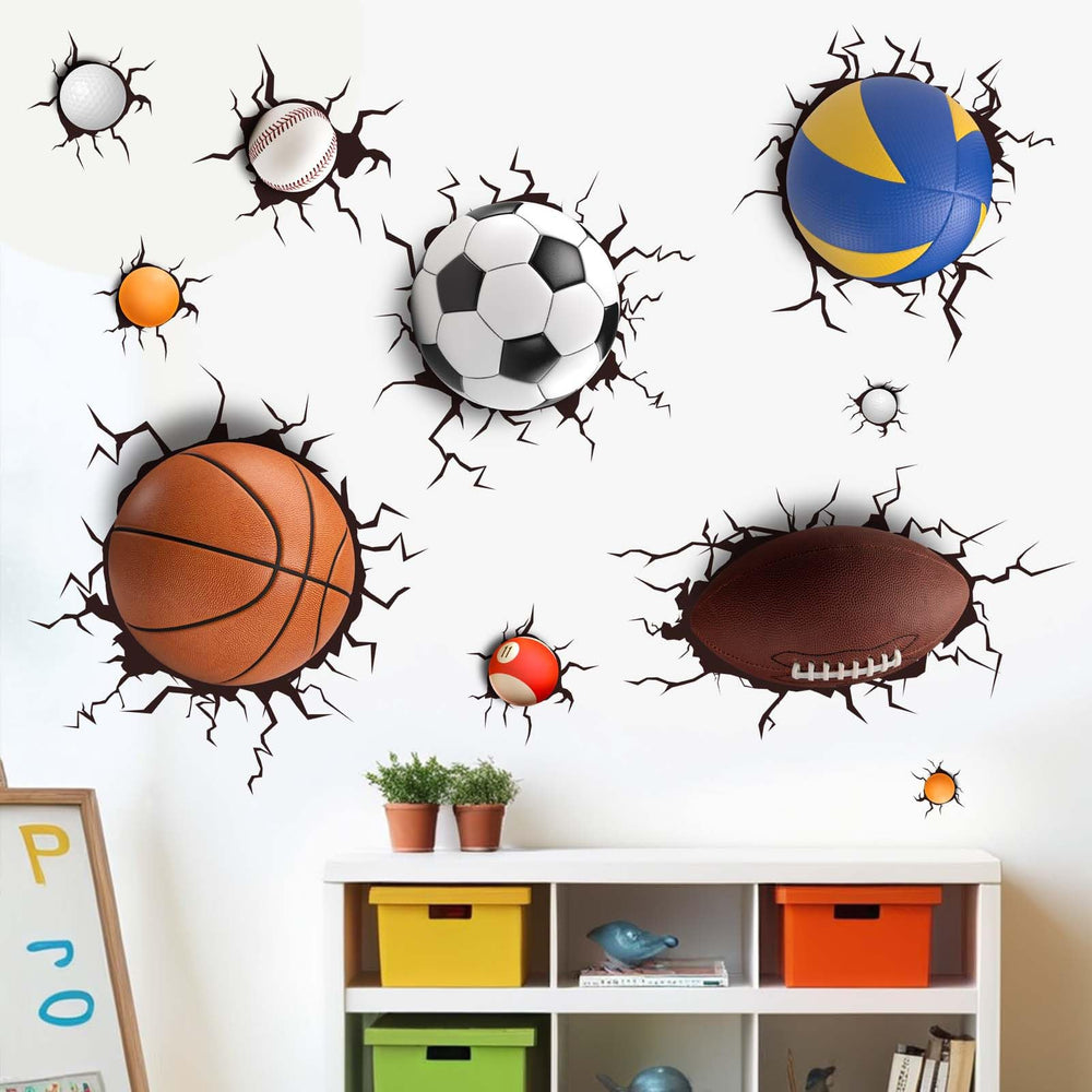 Amimagen sports wall decals playroom kit sparks imagination with vivid, durable artwork.
