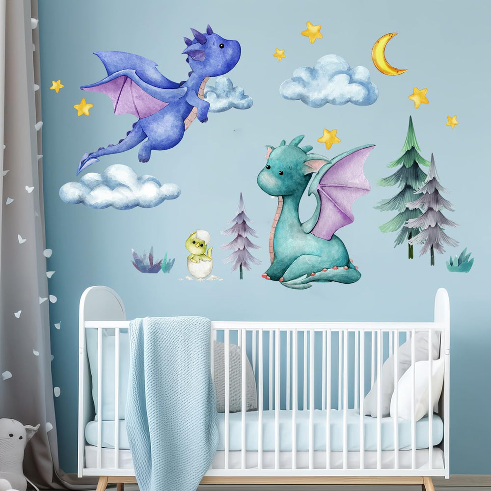 Amimagen Star Moon Dragon Eggs wall decal layout—versatile DIY murals.