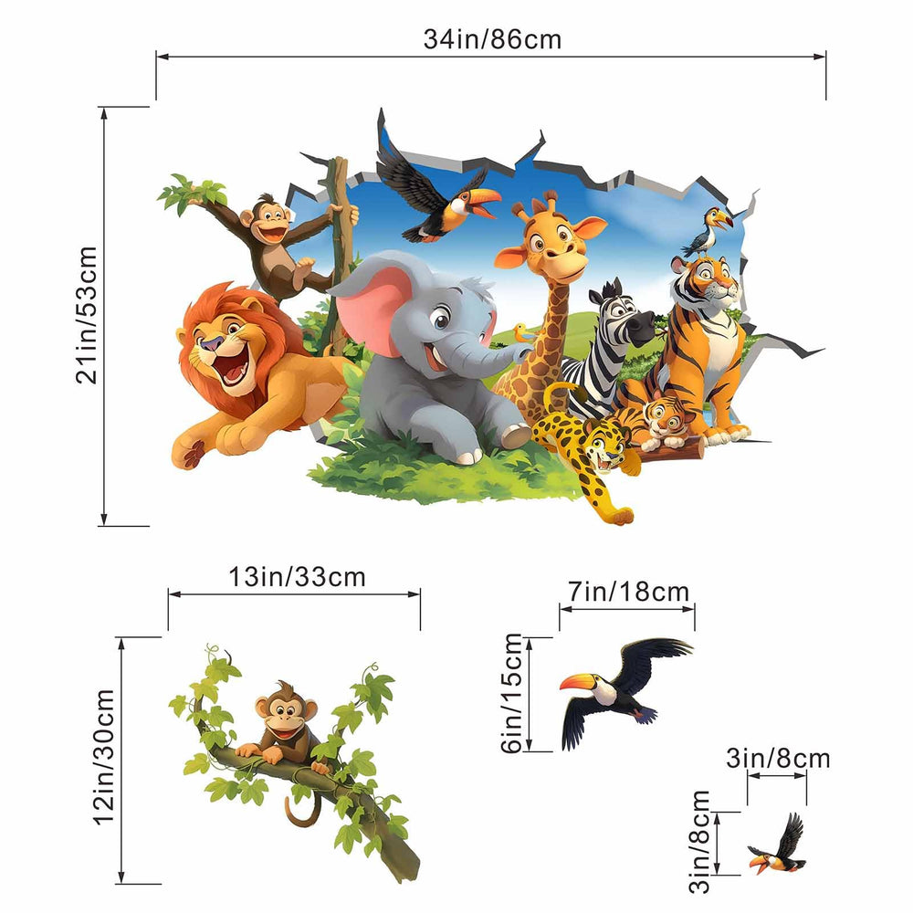 Amimagen tiger wall decal brings vibrant color to the playroom.