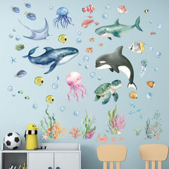Amimagen Under The Sea shark wall decal for nursery decor and waterproof convenience.
