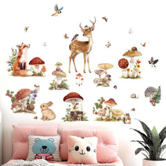 Amimagen woodland wall decal deer fox rabbit adds whimsical forest charm to kid's room