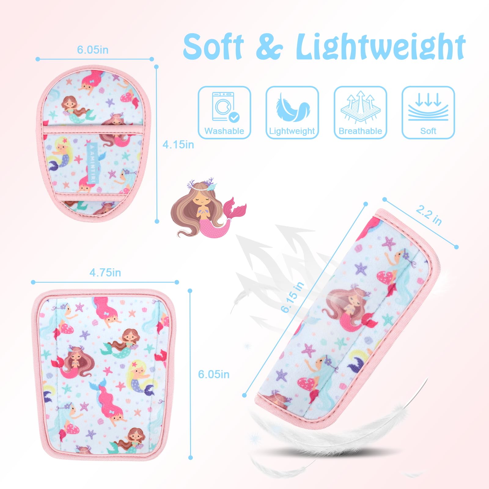 Amintiri Mermaid World crotch pad cushions hips for comfortable stroller time