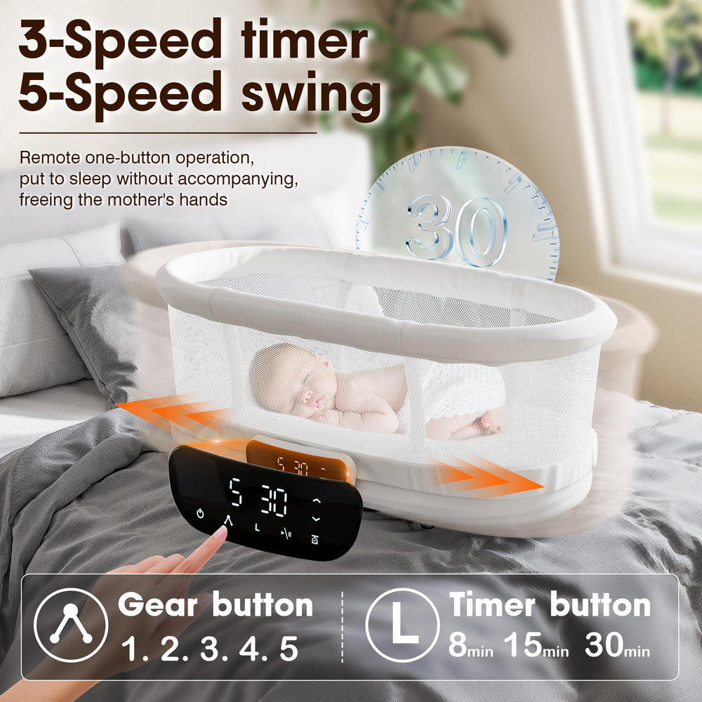 AMKE removable cot allowing easy room-to-room transition and flexible setup.