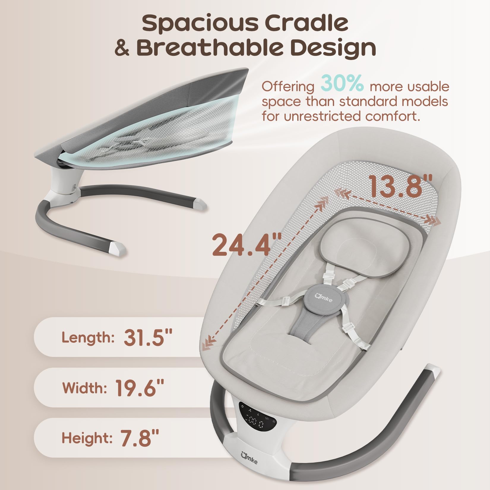 AMKE baby swing remote-control lets you adjust settings without disturbance
