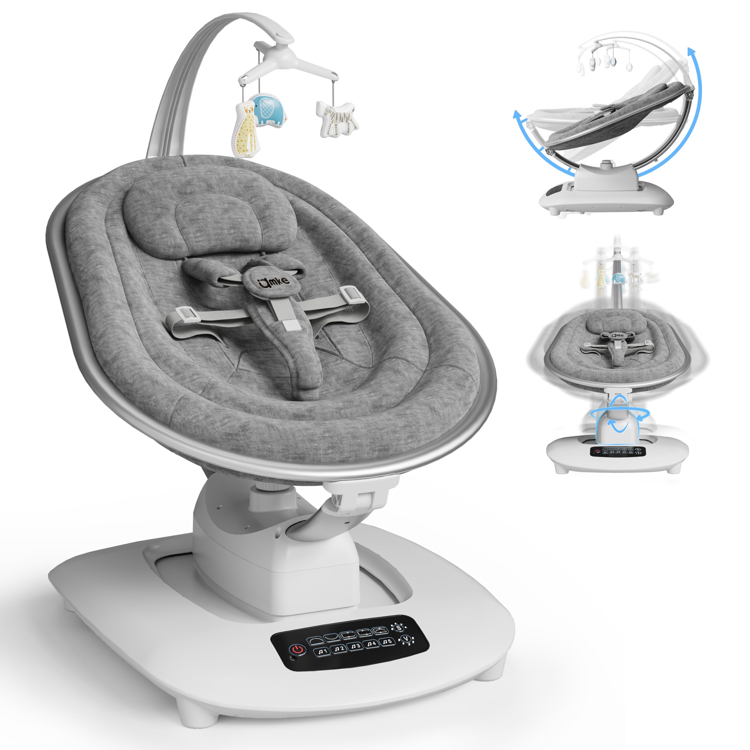 AMKE Luxury Electric Baby Swing assembly setup for quick calming installation