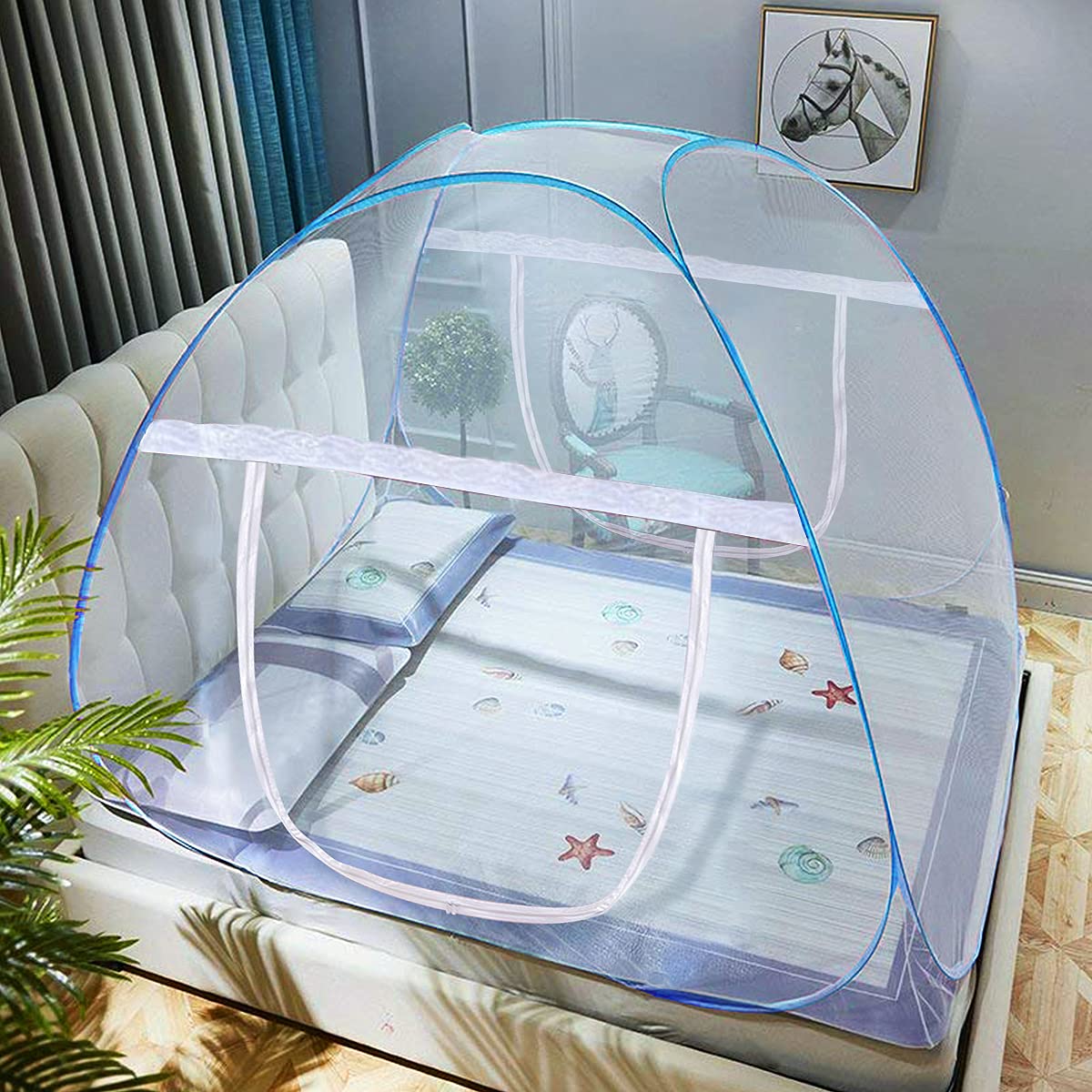 AMMER pop-up mosquito net tent interior view shows spacious two-person sleep area