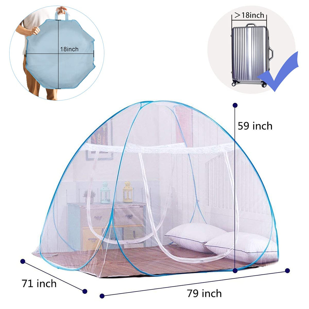 AMMER pop-up mosquito net tent bottom netting blocks insects while allowing airflow