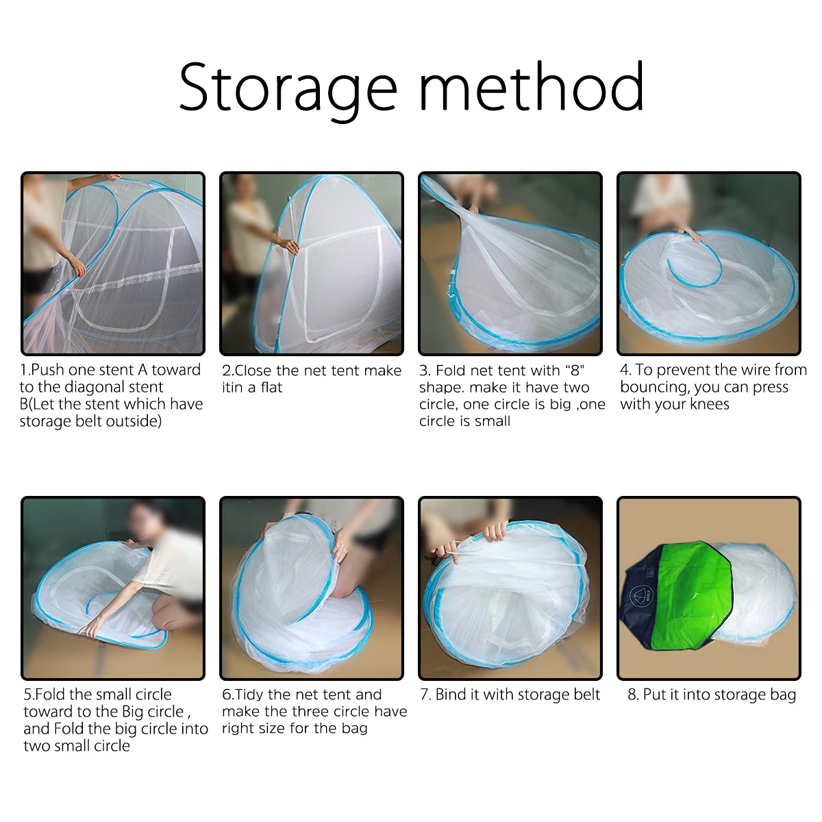 AMMER pop-up mosquito net tent breathable mesh promotes airflow during rest
