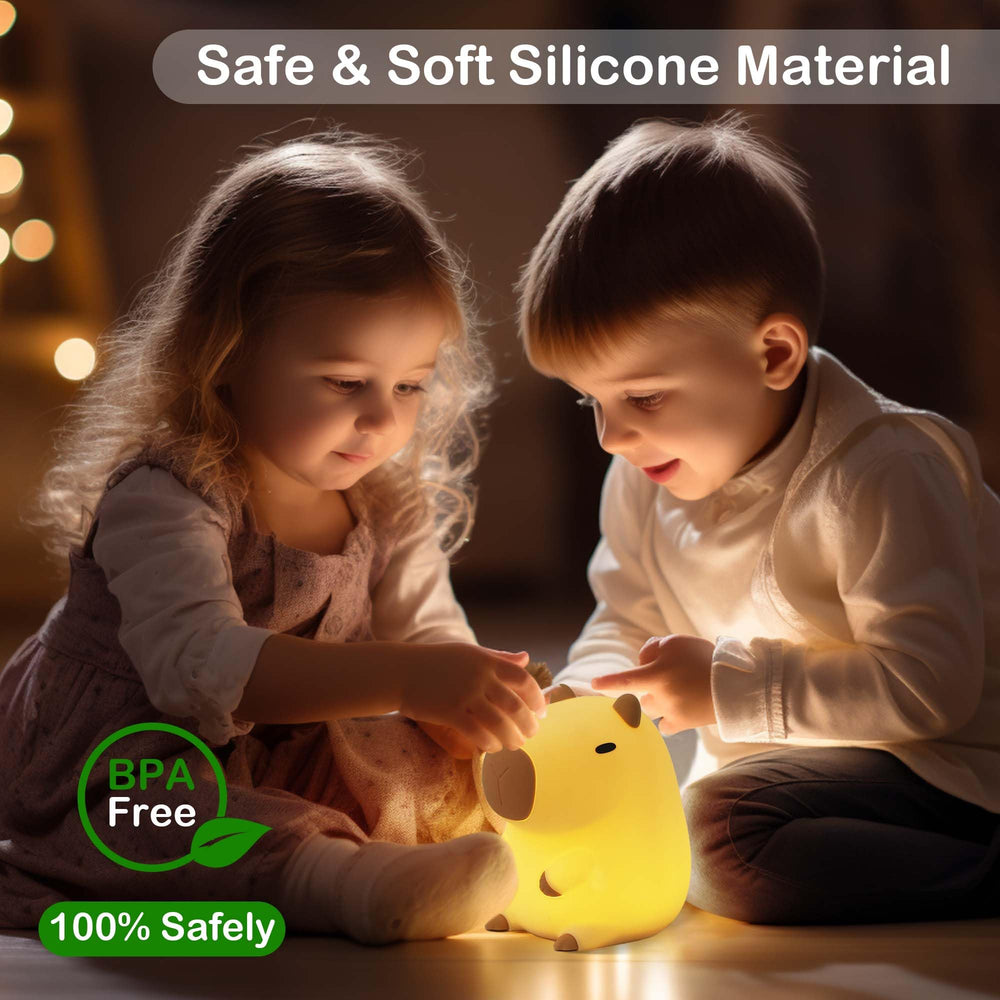 Ammonite Capybara Night Light long battery life for all-night use