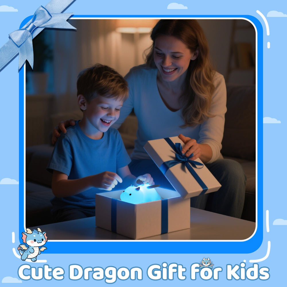 Ammonite Dragon Night Light acts as versatile kid-room decor piece.