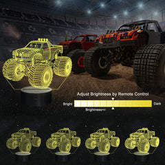 Ammonite Monster Trucks 3D illusion viewed from different angles