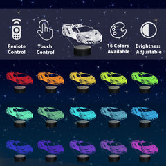 Ammonite Race Car Lamp remote control for easy color and timer adjustments