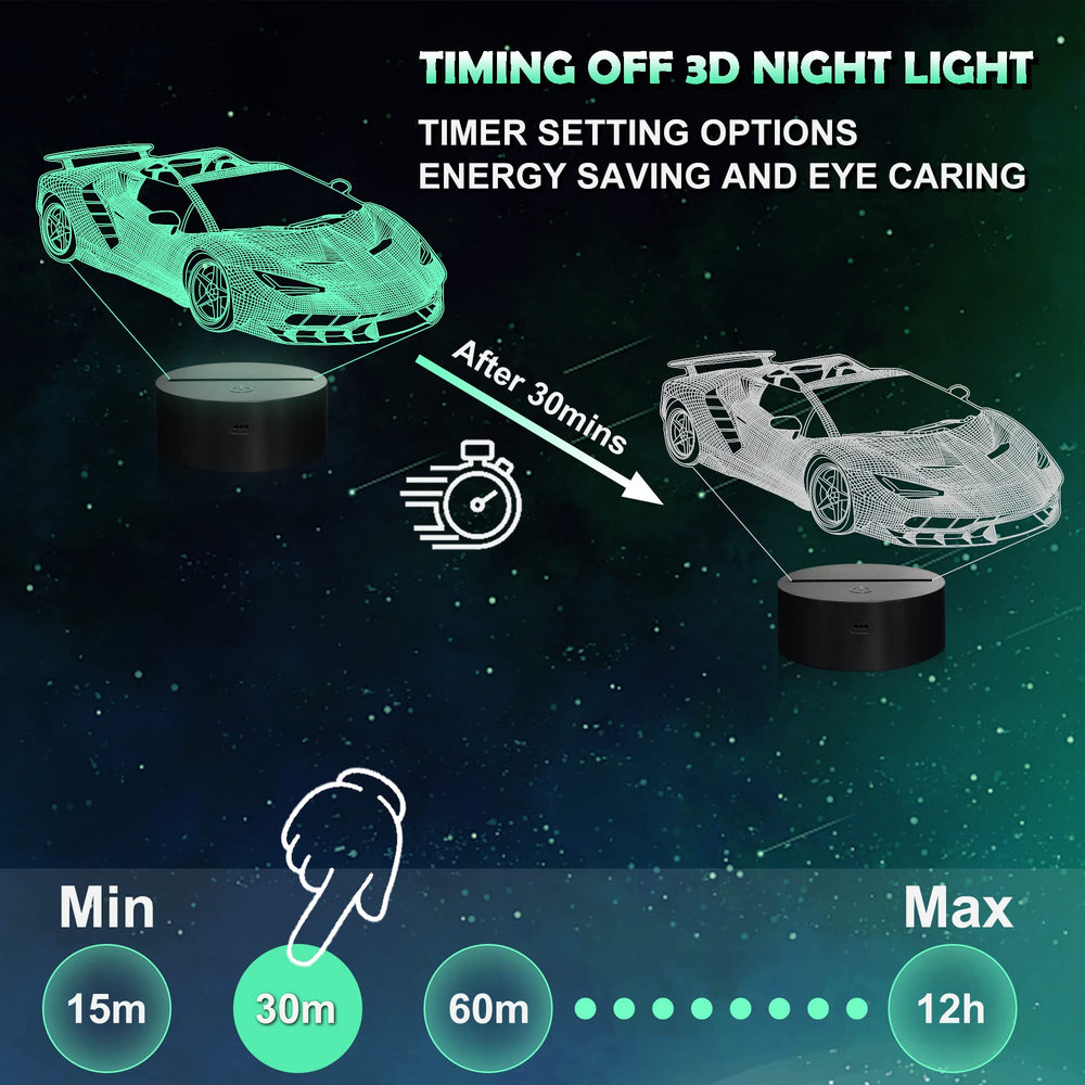 Ammonite Race Car Lamp USB power enables flexible placement